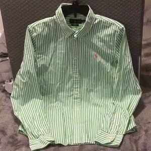 Polo by Ralph Lauren Green Striped Women’s Shirt